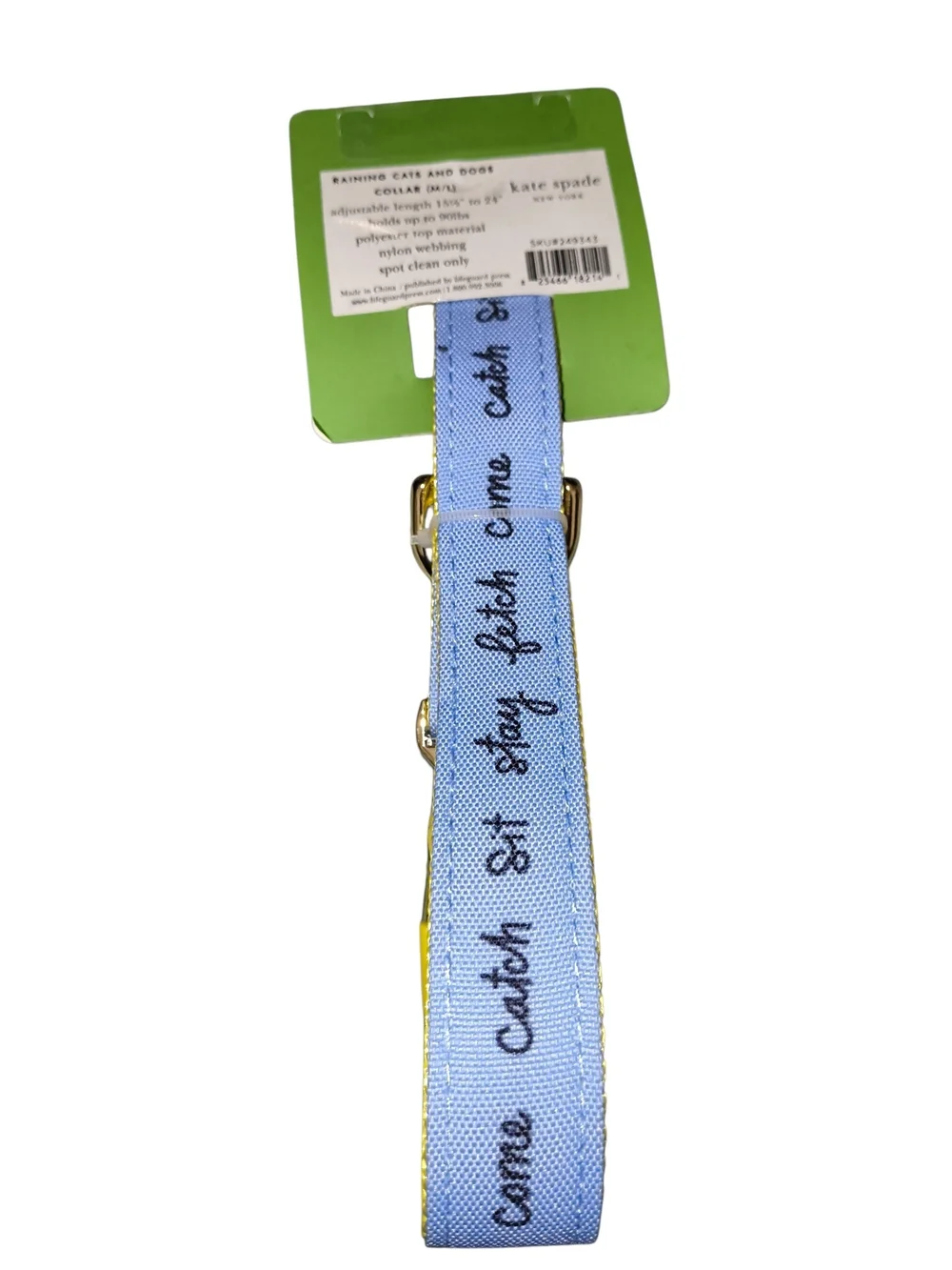 Kate Spade New York Polyester Raining Cats & Dogs Collar,Large: 15 to 24-in neck